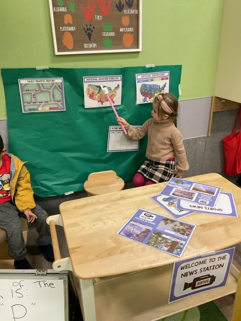 Children working on counting and math activities